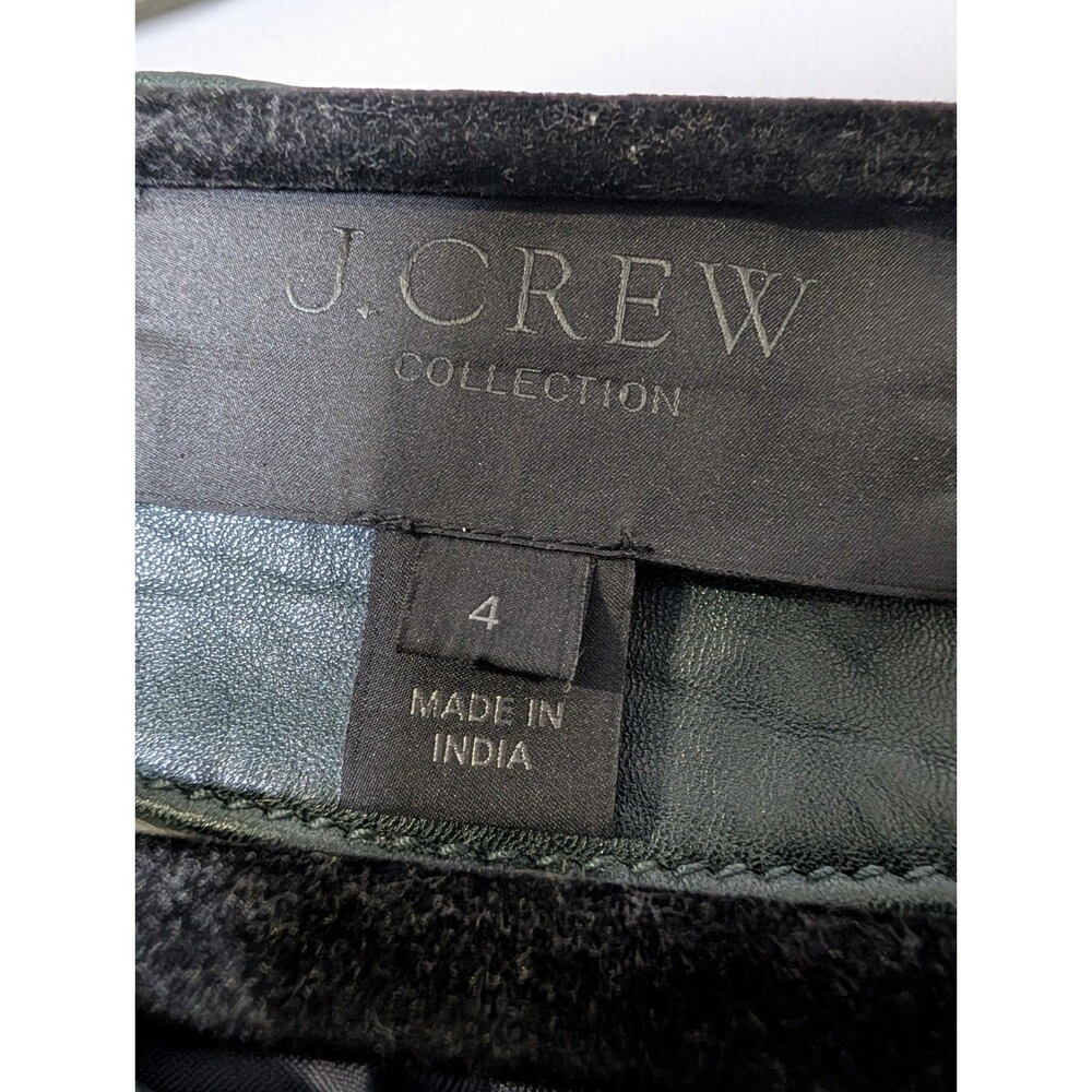 J.Crew Collection Green Leather Jacket 4 Quiet Luxury Moto Zip - Picture 4 of 12